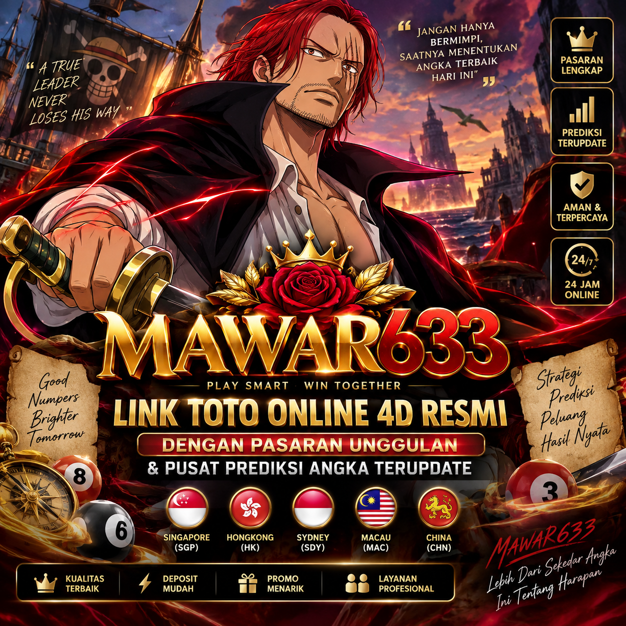 MAWAR633: Link Toto Online 4D Resmi Dengan Pasaran Unggulan & Pusat Prediksi Angka Terupdate